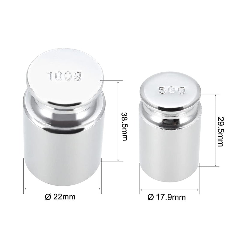sourcing map Gram Calibration Weight Set for Digital Scales 20g 50g 100g M1 Precision Chrome Steel | For digital scales, M1 Precision