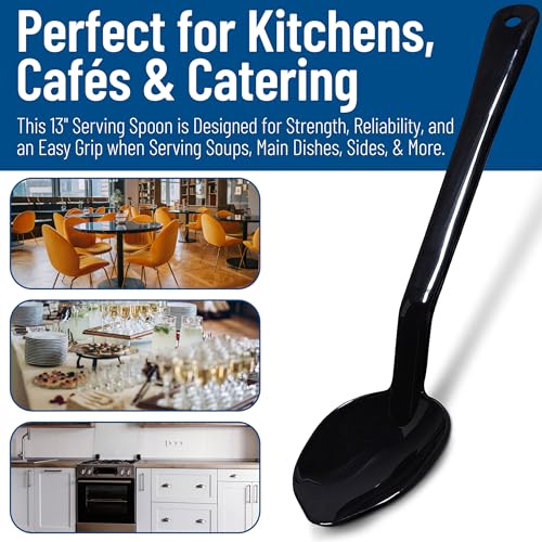 Carlisle FoodService Products 442003 Plastic Serving Spoons, 14", Black (Pack of 12)