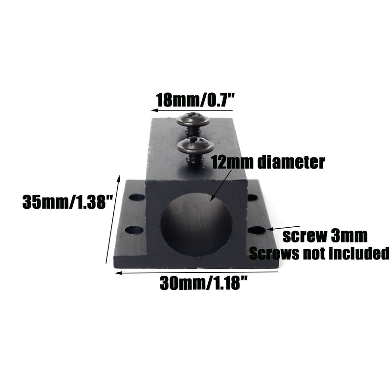 [Australia - AusPower] - Black all -aluminum waterworking seat Lidar set heat sink bracket Laser fixed bracket for 12mm laser module（1.18″×0.7″×1.38″） (10pack) 10pack 