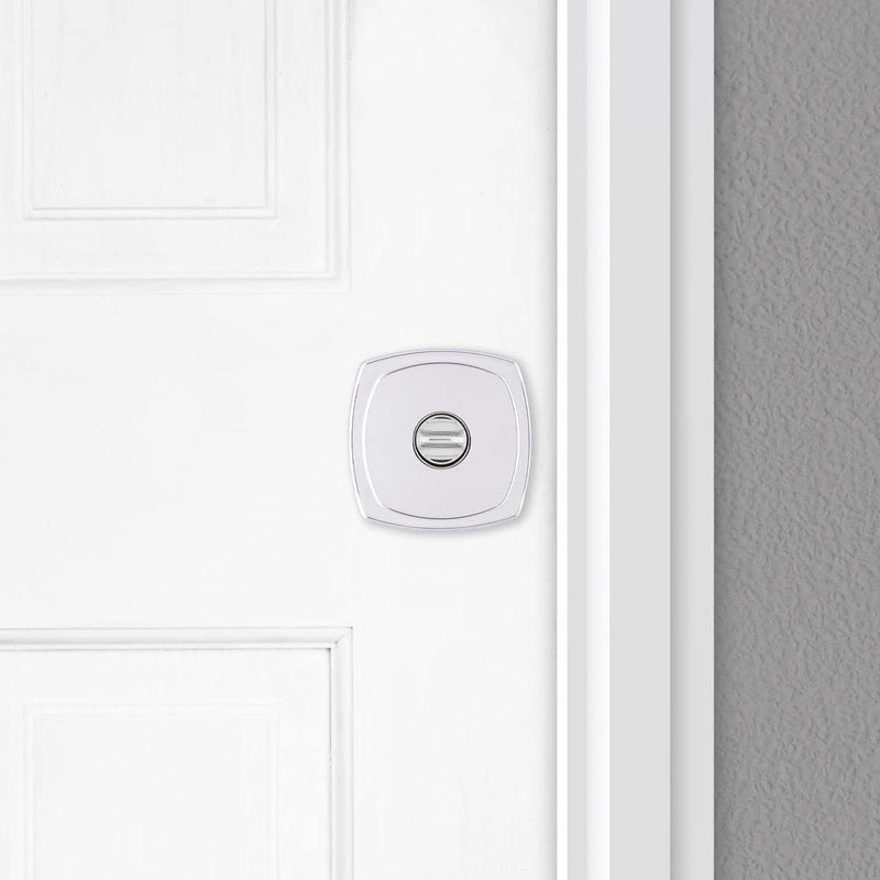 Kwikset Arroyo Knob Interior Privacy Door Knob with Lock, Door Handle For Bathroom and Bedroom, Polished Chrome Keyless Turn Lock Doorknob