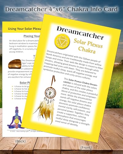 Yellow Solar Plexus Dreamcatcher with Tiger's Eye Stones & Feathers Yellow - Solar Plexus Chakra