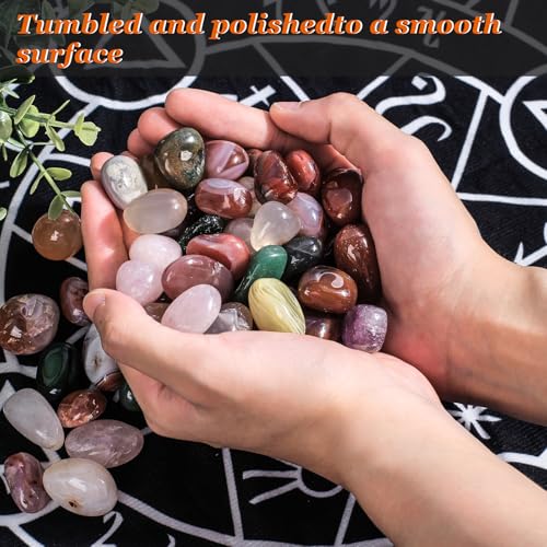 Natural Crystal and Healing Stones Set 72 Pc Agate Stones Rock Gemstones Witches Reiki Energy Balancing Meditation Divination Home Decor DIY 0.6