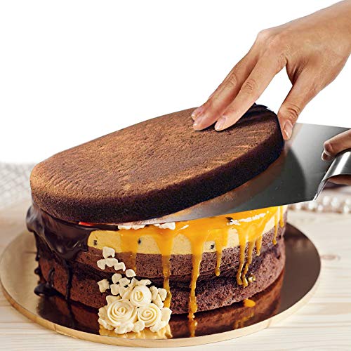 Stainless Steel Cake Customizing Decorating Serving 5pc set, Cake Server Lifter Slicer Straight & Offset Icing Frosting Spatulas 5 pcs