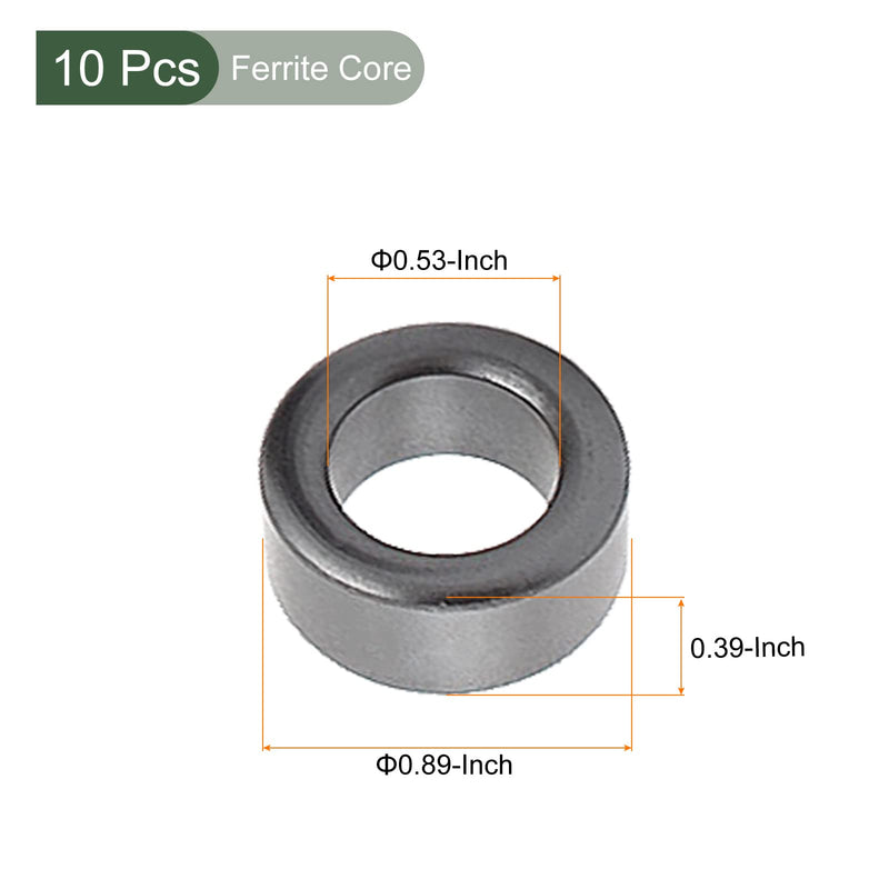 Yokive Toroid Ferrite Core Dark Grey 22.5 x 13.5 x 10 mm Pack of 10 | Power transformer ferrite toroid cores, suppression of interference, good for inductance coils