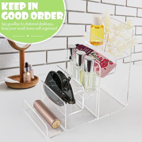 Acrylic Wallet Display Stand Holder 5-Tier Clear Riser Display Shelf Handbag Display Stand Holder Purse Stand Jewelry Display For Phone,Greeting Cards,Business Cards Size 5Tier