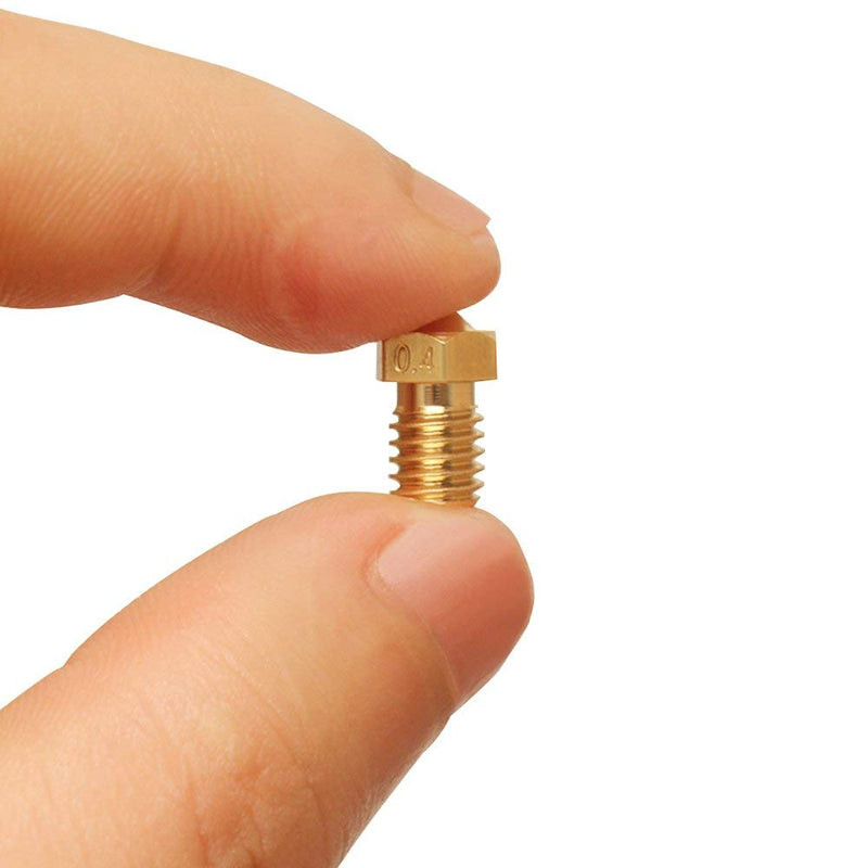 [Australia - AusPower] - 14 Pcs M6 3D Printer Nozzle 0.4mm Extruder Brass Nozzle Print Head for 1.75mm Filament E3D V5 V6 Makerbot 