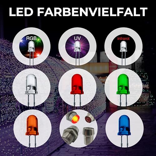 LED 5 mm Color Green 16,0000 mcd 25 Pieces Light Emitting Diode Extra Bright 3 V Green Diode 2 Pin LEDs Housing Diffuse Colored 5 mm - 25 pieces