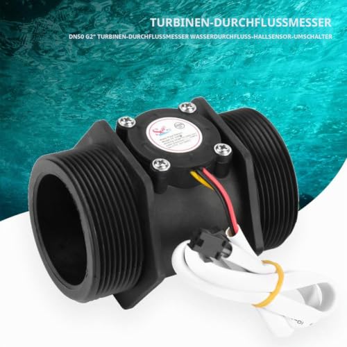 Flow Meter, DN50 G2 Turbine Flow Meter, Water Flow Meter, Water Hall Sensor Switch Meter for Water Heater, Water Treatment System