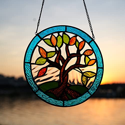Tree of Life Stained Glass Suncatcher for Window Hangings,Mom Gifts Tree Life a