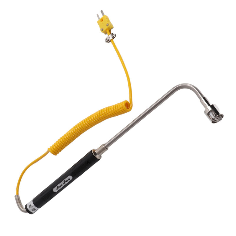 [Australia - AusPower] - K Type Thermocouple Temperature Sensor with Heat Resistant Stainless Steel Sheath and Insulated Handle for Accurate Temperature Measurement and Testing Curved Shank Surface Thermocouple 