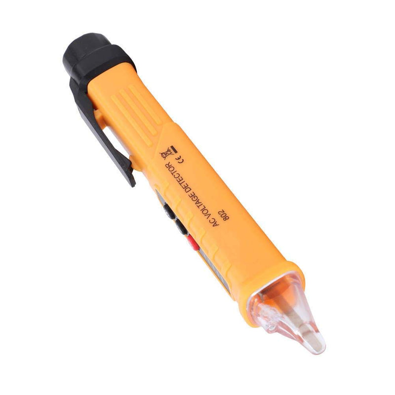 [Australia - AusPower] - Oumefar 802 Test Pencil Electric Voltage Detector Tester Pen 48-1000V/12-1000V Electricity Detect Pen with LED Flashlight(Yellow) 