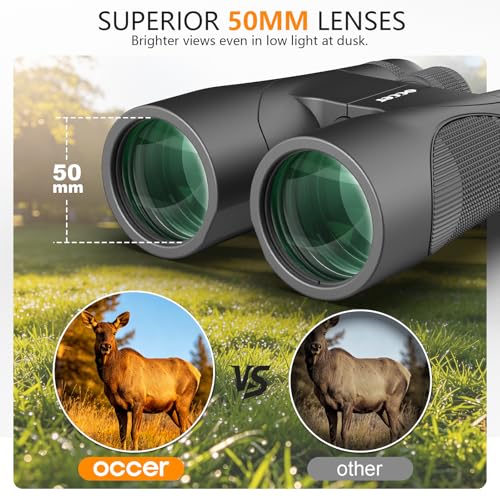 12x50 Binoculars for Adults Cruise Ship Travel Outdoor High Powerd Gift Standard Edition-Black
