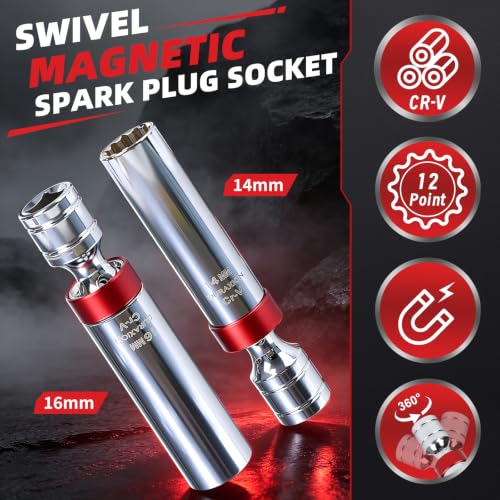 DURAXION 16-piece 3/8-inch drive torque wrench with magnetic spark plug socket set