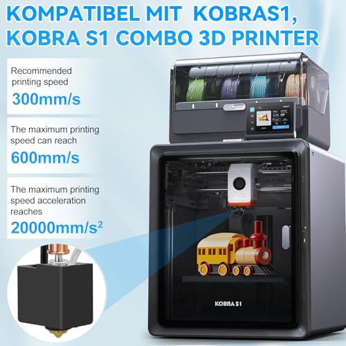 YOTINO 2 pcs Kobra S1 Hotend, 35-Piece Set with 0.2/0.4/0.6mm Nozzles, Silicone Socks and Nozzle Cleaning Tools, Compatible with Kobra S1/Kobra S1 Combo 3D Printer 35pcs Kobra S1/Kobra S1 Combo