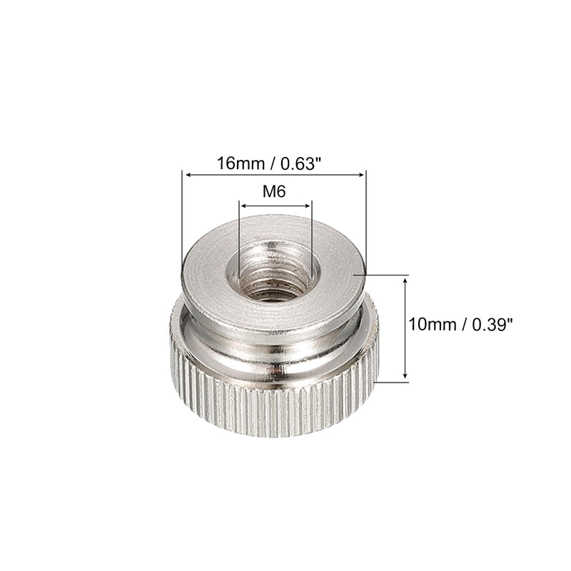 [Australia - AusPower] - uxcell Knurled Thumb Nuts, 5pcs M6 x D16mm x H10mm Carbon Steel Knurled Nut with Collar High Head Blind Hole Knurled Thumb Nuts for 3D Printer Parts M6 x 16mm x 10mm 5 
