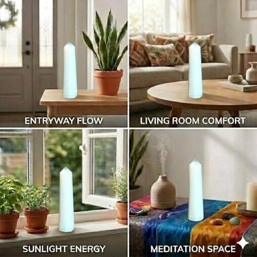Jet Opalite Obelisk Tower (Approx. 3–3.5 Inch) – Polished Milky Iridescent Crystal Decorative Tower for Home & Office