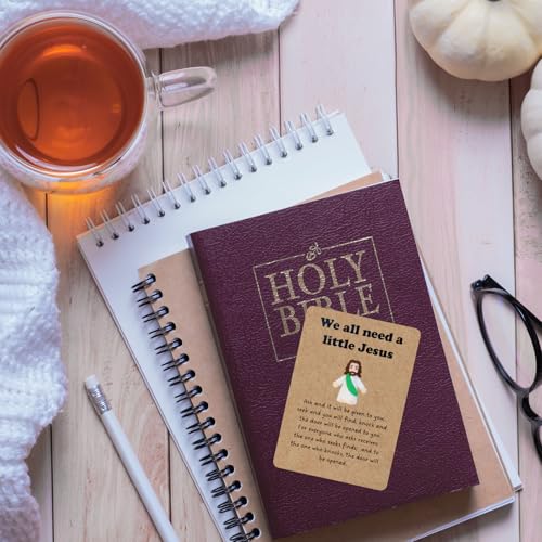Mini Jesus Figure - Little Jesus Pocket Hug Token with Inspirational Matthew Prayer Card - Religious Gift for Baptism, Confirmation, Communion, Easter 1pcs(green)
