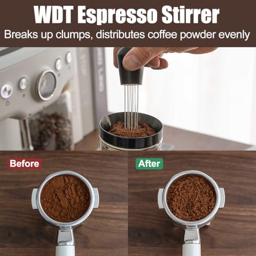 7 PCS Espresso Accessories Kit, Espresso Tamping Station, Coffee Tamper, Coffee Distributor, WDT Tool, Puck Screen, Dosing Funnel, Cleaning Brush, Barista Tools Set (53mm) 53mm