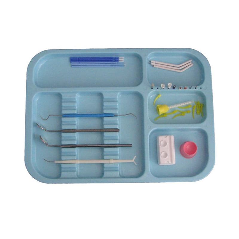 [Australia - AusPower] - Dental Instrument Tray Autoclavable Plastic Divided Trays Size B (13 x 9.4") for Medical Instrument Set Lab Tatto and Beauty Salon (Blue) Blue 
