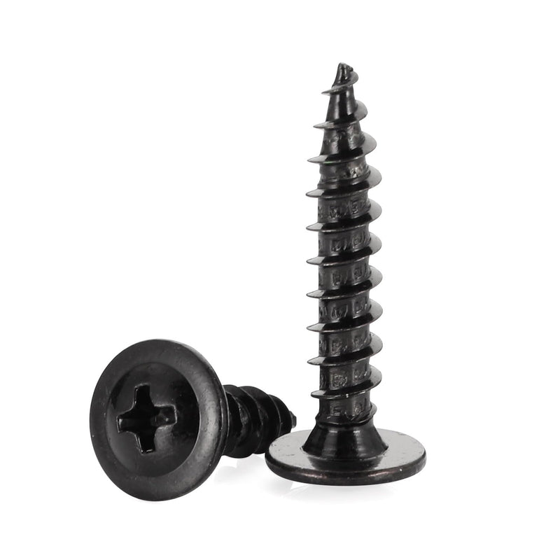[Australia - AusPower] - #8 x 3/4" Black Truss Head Wood Screws Fast Self Tapping Wafer Head, Alloy Steel, 100 PCS #8 x 3/4" 