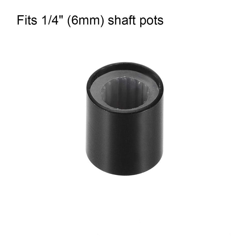 [Australia - AusPower] - sourcing map 5 x Aluminium Volume Control Potentiometer Knurled Shaft Rotary Knob 10 mm x 10 mm Black 