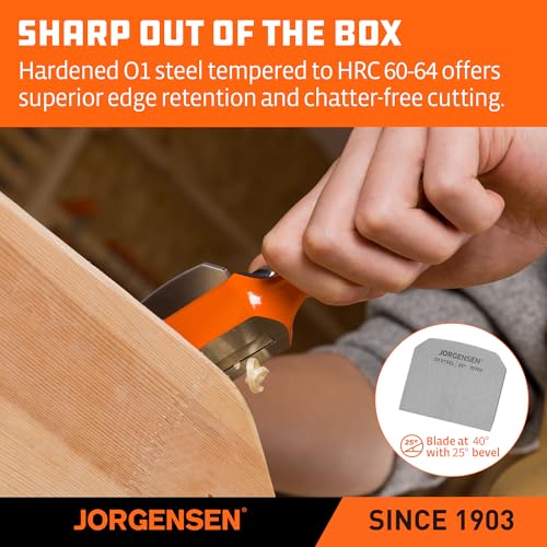 Jorgensen No.59F spokeshave stainless steel hand planer for woodworking, side view