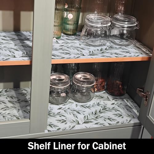 Shelf Liners 24IN x 10FT Non Adhesive and Strong Non-Slip 23.6"W x 118.1"L Leaf