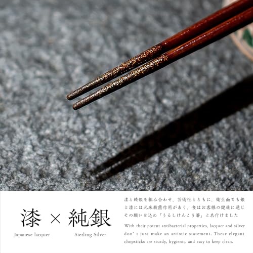 Kasyou Studio Japanese Noto Hiba wood chopsticks with red top, single dining utensil made in Japan