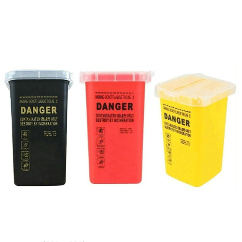 [Australia - AusPower] - Portable Sharps Container for Beauty Salon,Needle Disposal Bin for Professional Labs and Home Use,Small Containers for Outdoor (Black) Black 