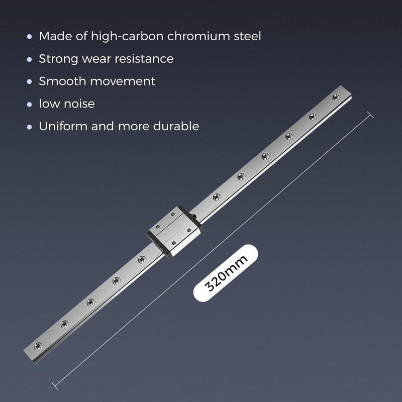 Creality Official Ender 3 Linear Rail Kit X-axis Rail Guide MGN12C 12.6" Length with Mount Bracket Support Sprite Pro kit Compatible with Creality Ender3 Ender 3 Pro Ender 3 V2 3D Printers Ender 3/3 Pro/3 v2 Linear Rail Kit
