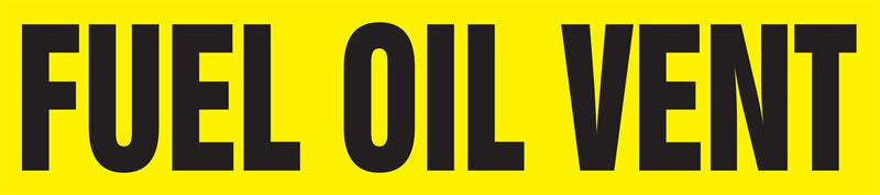 Accuform RPK343SSA Self-Stick "Fuel Oil Vent" Pipe Marker for 3/4" to 1-1/4" OD Pipe, Black on Yellow, 1" H x 8" W