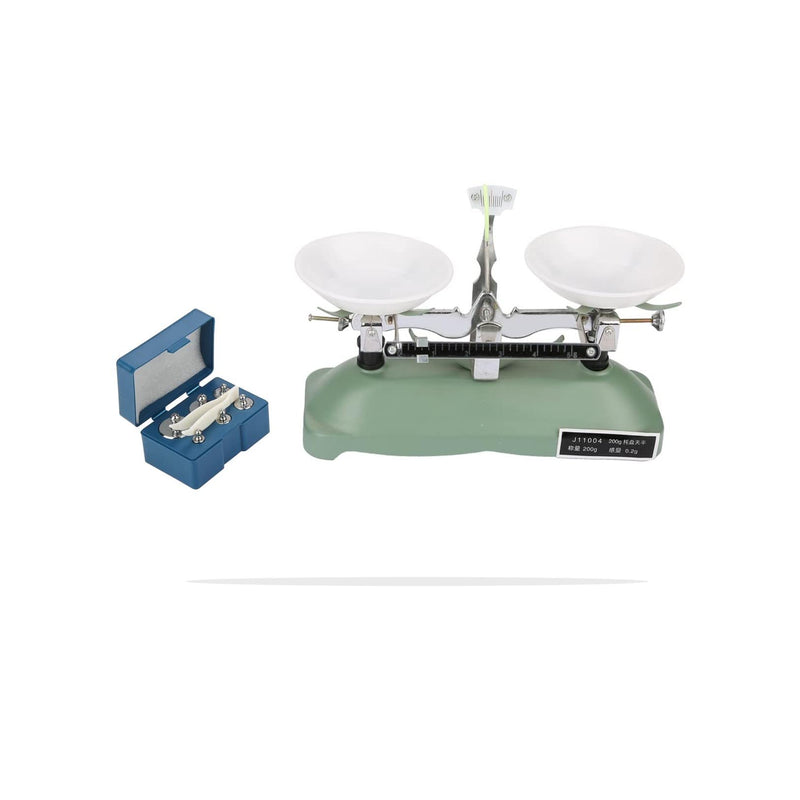 [Australia - AusPower] - Lab Mechanical Balance Scale with Tweezers and Weights, Double Pan Tray Balance Scale 200G/0.2G Teaching 5G 10G 20G 50G 100G for Home and School 