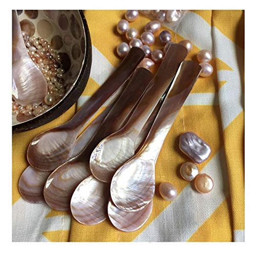 DUEBEL Mother of Pearl MOP Caviar Spoons Pink - Set of 10 pcs
