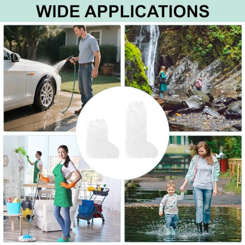 20 Pairs Waterproof Shoe Covers (10 Long + 10 Shorts), Reusable Rain Protectors for Shoes and Boots, Non-Slip Transparent Overshoes with Elastic Band, One Size Universal