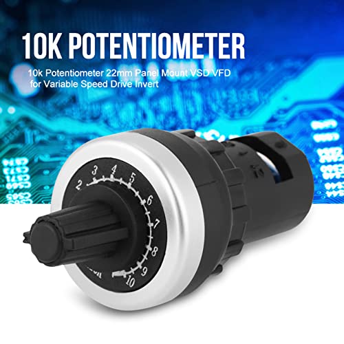 10k Potentiometer, Rotary Potentiometer Switch LA42DWQ 10K, Potentiometer Panel Mount VSD/VFD for Variable Speed Drive Invert