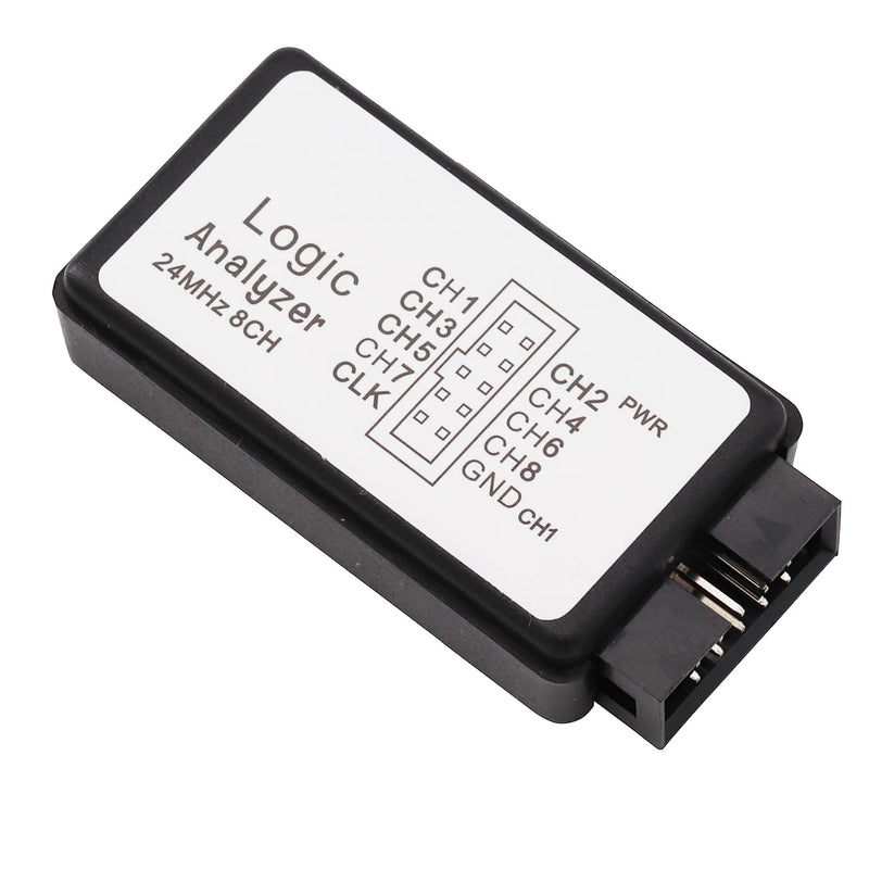 USB Logic Analyzer Device 24MHz 8CH 8 Channel UART IIC SPI Debug with Mini USB Cable + Cable + 12 Pieces Colors Test Hook Clip Set