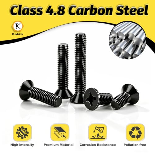 Kadrick M3 x 6mm countersunk flat head screws, 300-piece screw and bolt assortment set
