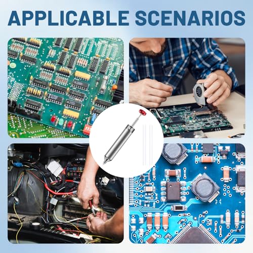 Desoldering Pump, Soldering Pump, Desoldering Pump, Super Suction Soldering Suction, Desoldering Iron, Desoldering Tool, Soldering Vacuum Soldering Remover Tool, with 2 Silicone Nozzles Desoldering