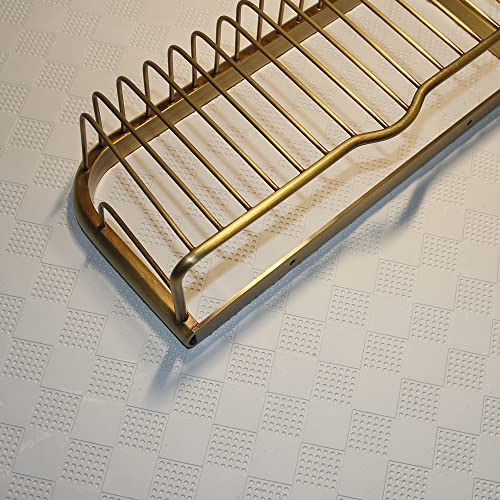 Nokozan brass square shower caddy with wall mount, bronze finish, bathroom storage rack and organiser basket for shower essentials