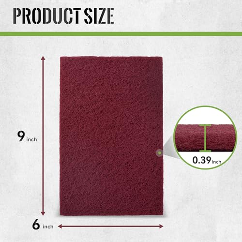 Scuff Pad 6” x 9” Scuff Pads,4 Each of Maroon&Grey&Gold&Purple&White,Scuff Pads for Paint Prep, Total 20PCS,Aluminum Oxide Abrasive Pads for Scuffing,Surface Adhesion Preparation,Cleaning 150-1200grit-Mix-20PCS