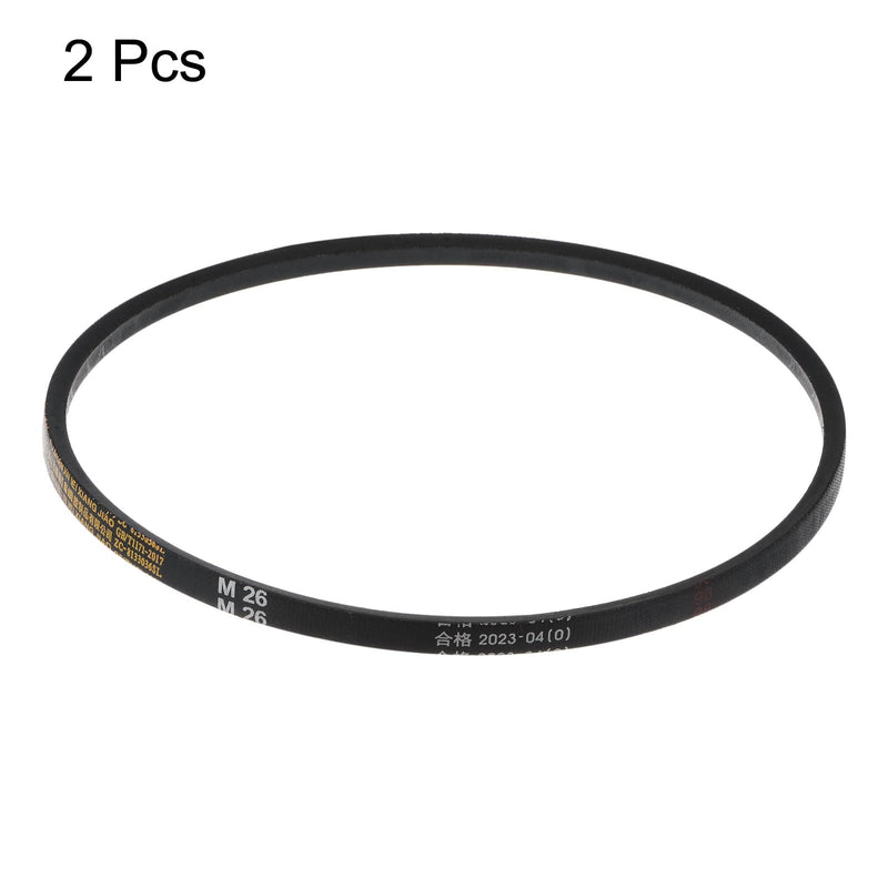 [Australia - AusPower] - HARFINGTON 2Pcs M-26 Rubber V Belt Drive Transmission Belt 26" Pitch Girth 10mm Width 5.5mm Height JIS Standard Industrial Power Belt for Machinery Mower 26" 2 