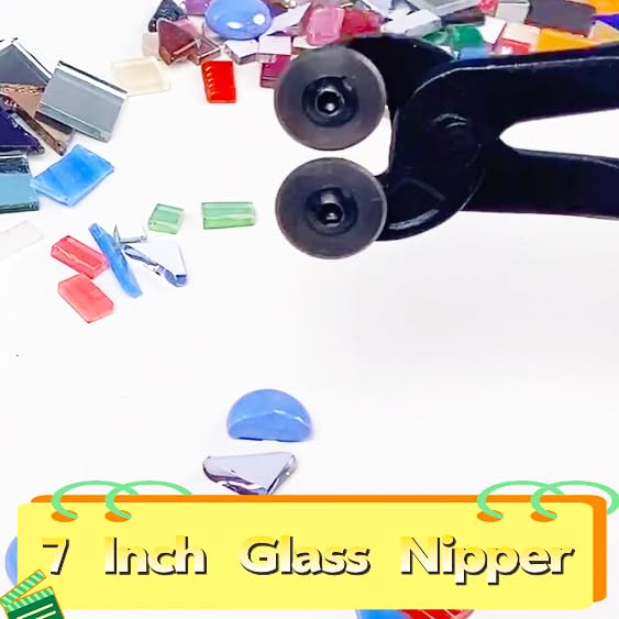 [Australia - AusPower] - Glass Tile Nippers - Heavy Duty Wheeled Glass Mosaic Nipper & Hd Ceramic Tile Nipper, Tile Cutter Pliers Soft-grip Handle - Shapping Plier, Nipper Cutting Tools (7 Inch Wheeled Glass Mosaic Nipper) 7 Inch Wheeled Glass Mosaic Nipper 