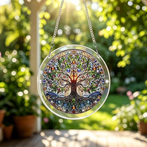 Acrylic Jigsaw Puzzle Suncatcher, Stained Glass Suncatcher Puzzle Tree