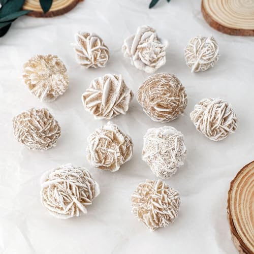 Apengshi 1/2lb Natural Desert Rose Selenite Crystal Rough Raw Stone Mineral Specimen Reiki Collection Energy Stone Home Decoration 0.5 lb