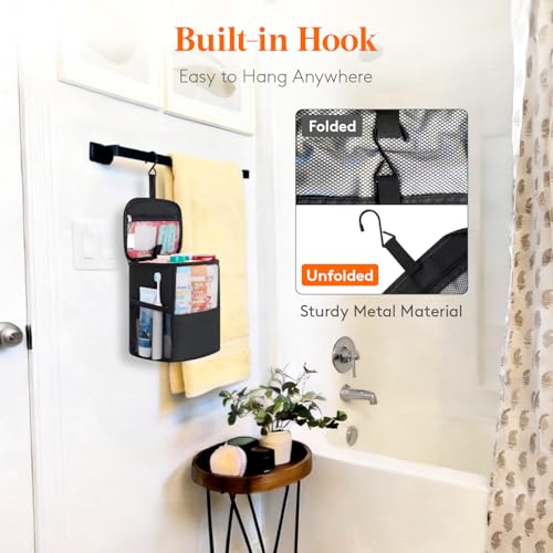 Lifewit Shower Bag Mesh Shower Caddy Portable College Dorm Room Essentials Tote Bag for Bathroom, Gym, Travel, Camping Quick Dry Hanging Shower Organizer Basket Toiletry Bag, Medium, Black (Pack of 2) M(8.3"L x 5.9"W x 9.8"H) (Pack of 2)