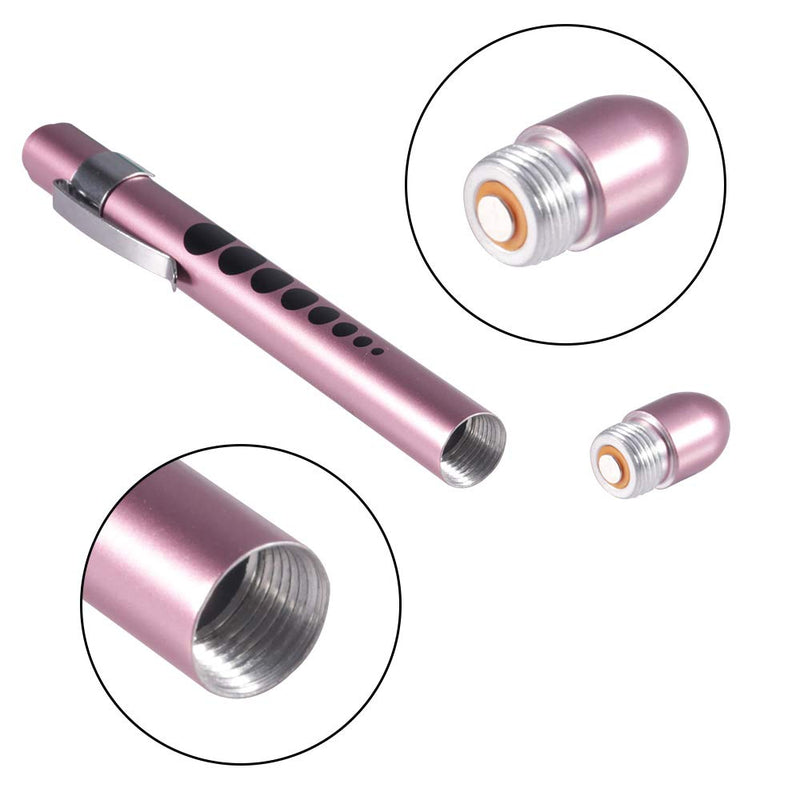 [Australia - AusPower] - Aokin Pen Light with Pupil Gauge, Reusable LED Penlight Medical for Doctor Nurse Diagnostic etc, White Light, Teal and Rose Gold 