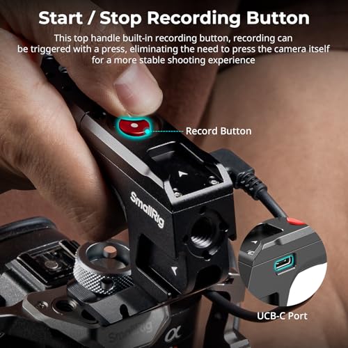 SMALLRIG Top Handle with Record Start/Stop Remote Trigger for ARRI 3/8”-16 3/8” Top Handle with Remote Trigger