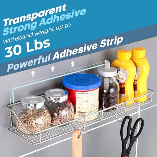 KESOL Adhesive Shower Caddy, Shower Shelf Organizer, SUS304, 2 Pack, Silver