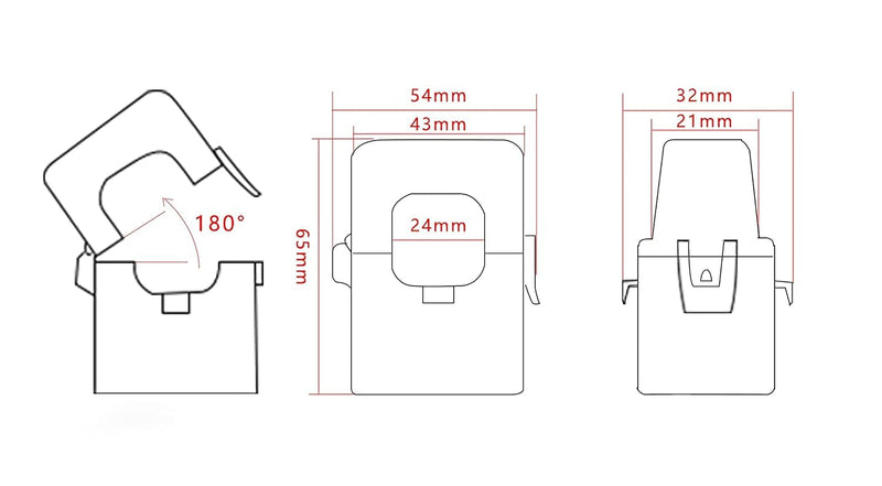 [Australia - AusPower] - AC Current Sensor Transformer, Core Current Transformer Coil Sensor for 50A Amp Energy Meter 