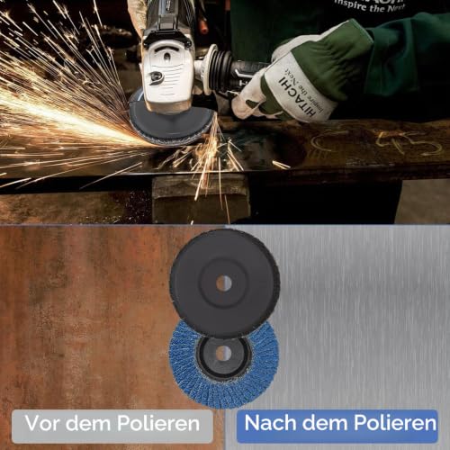 Pack of 16 Serrated Discs Diameter 76 mm, 40/60/80/120 Grain Flap Discs Grinding Disc 76 mm, Sanding Discs for Angle Grinders, Flap Discs for Metal, Wood, Steel 76 mm 16 x 40/60/80/120 grain